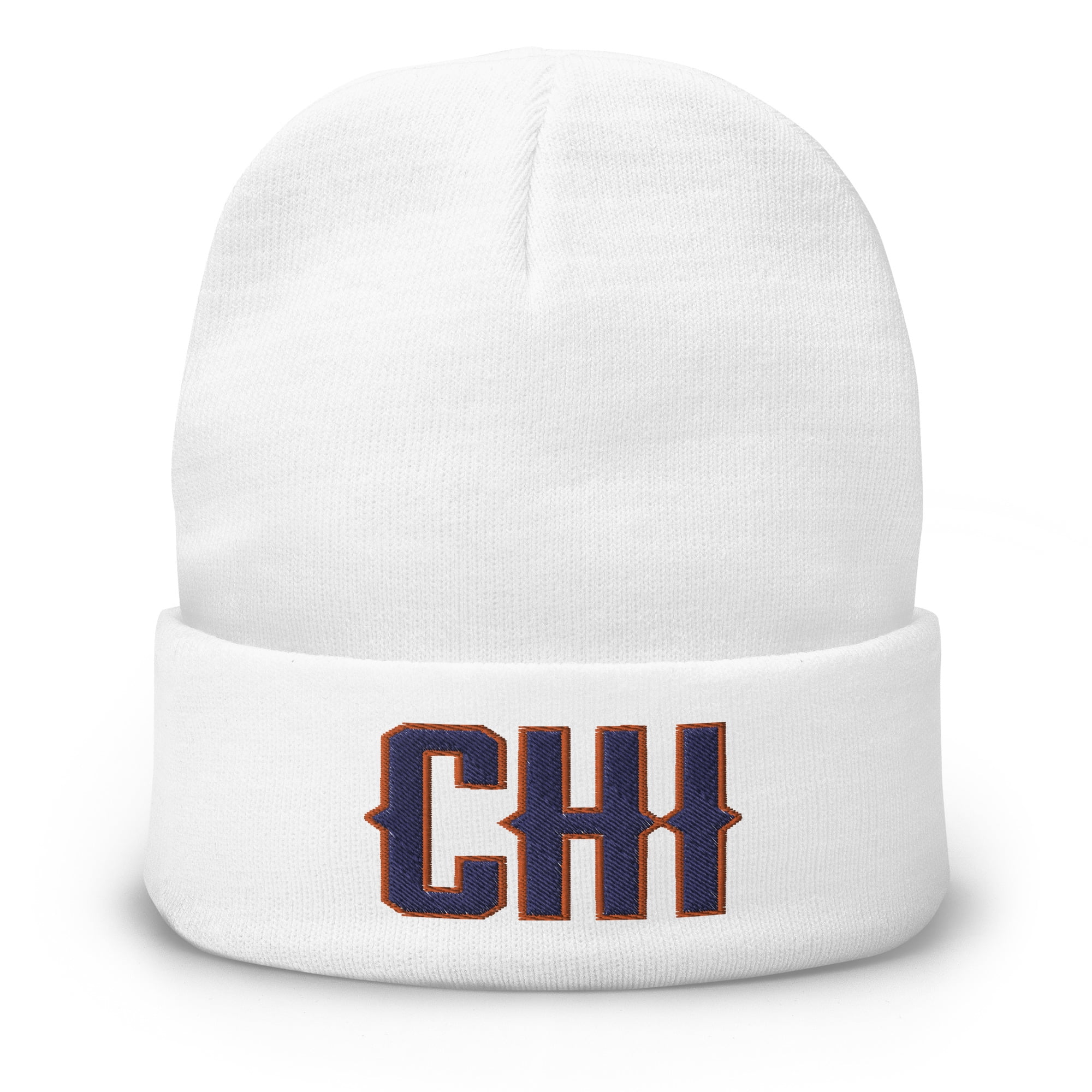 Chicago Football Retro CHI Winter Beanie Cap Hat (White)