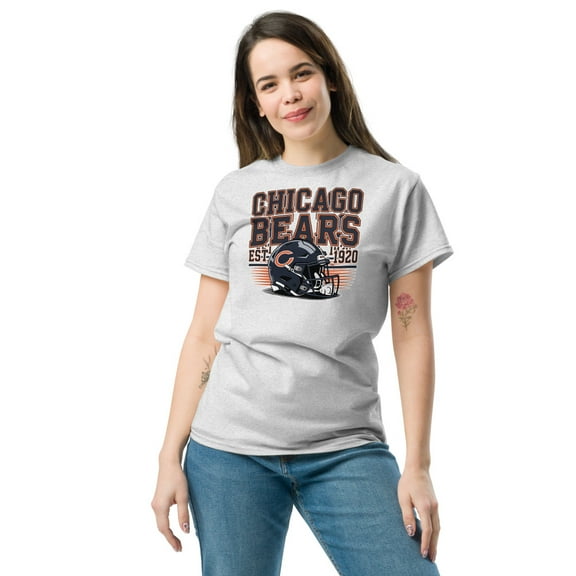 Chicago Football T-Shirt, Gift For Chicago Fans (Ash, S)