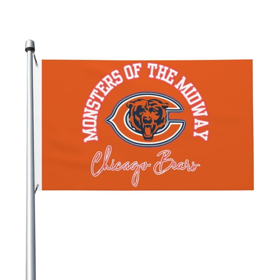 Chicago Football Team 3x5 FT Double-Sided Flag (Pole Not Included), Quick-Drying for Lawn, Balcony & Party Decor 35Flag-104