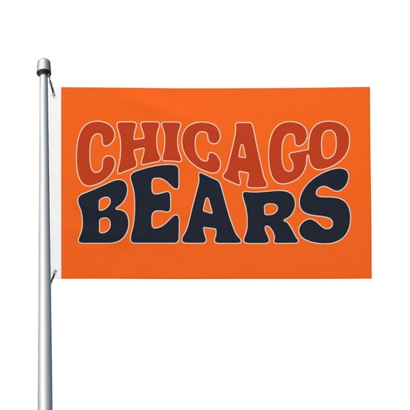 Chicago Football Team 3x5 FT Double-Sided Flag (Pole Not Included), Quick-Drying for Lawn, Balcony & Party Decor 35Flag-112
