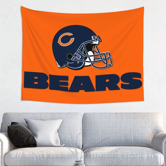 Chicago Football Team Indoor Decorative Wall Tapestry 29x37in, Football Team Theme Wall Hanging Personalized Tapestry, Home Fashion Decor for Living Room, Bedroom, Dorm, Fan Gift Tape027