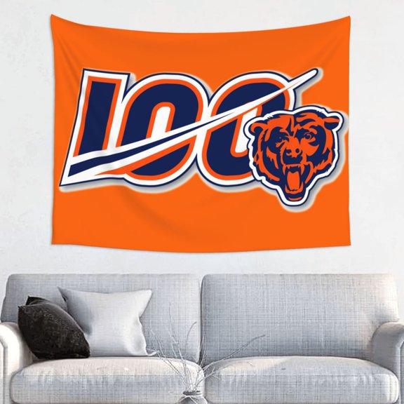 Chicago Football Team Indoor Decorative Wall Tapestry 29x37in, Football Team Theme Wall Hanging Personalized Tapestry, Home Fashion Decor for Living Room, Bedroom, Dorm, Fan Gift Tape015