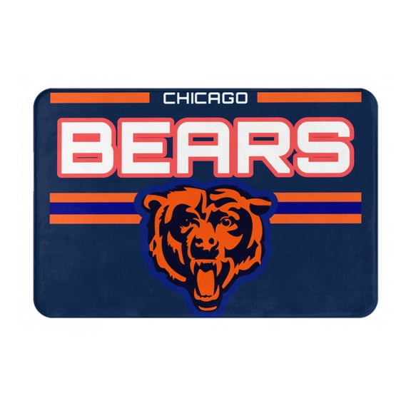 Chicago Football Team Thick Flannel Floor Mat, Non-Skid Dirt Trapper, All-Purpose Indoor Mat for Kitchen, Entryway & Bathroom Mat206