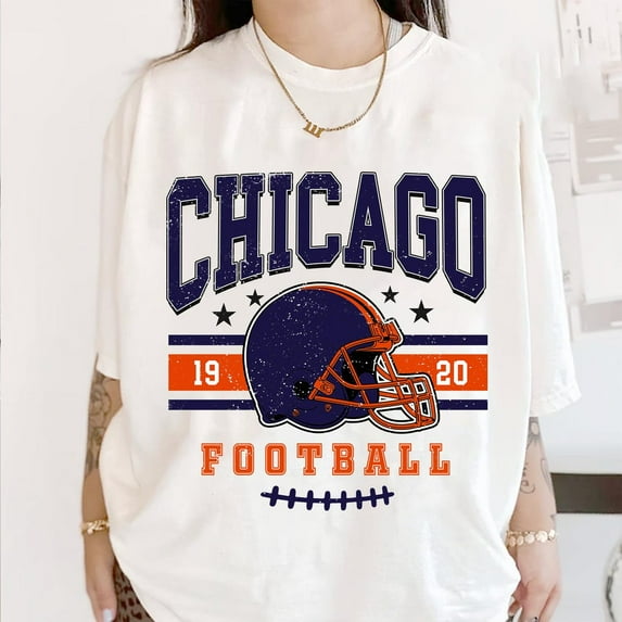 Chicago Football Vintage Fan T-Shirt,Retro Chicago Football Shirt,White Color,Size 3XL