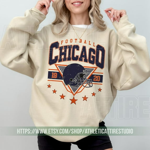 Chicago Football Vintage Sweatshirt, Bear Football Sweatshirt
