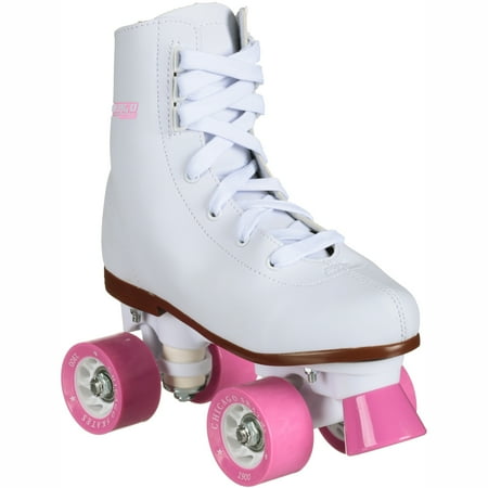 Chicago Girl's Classic Quad Roller Skates White Junior Rink Skates, Size 3