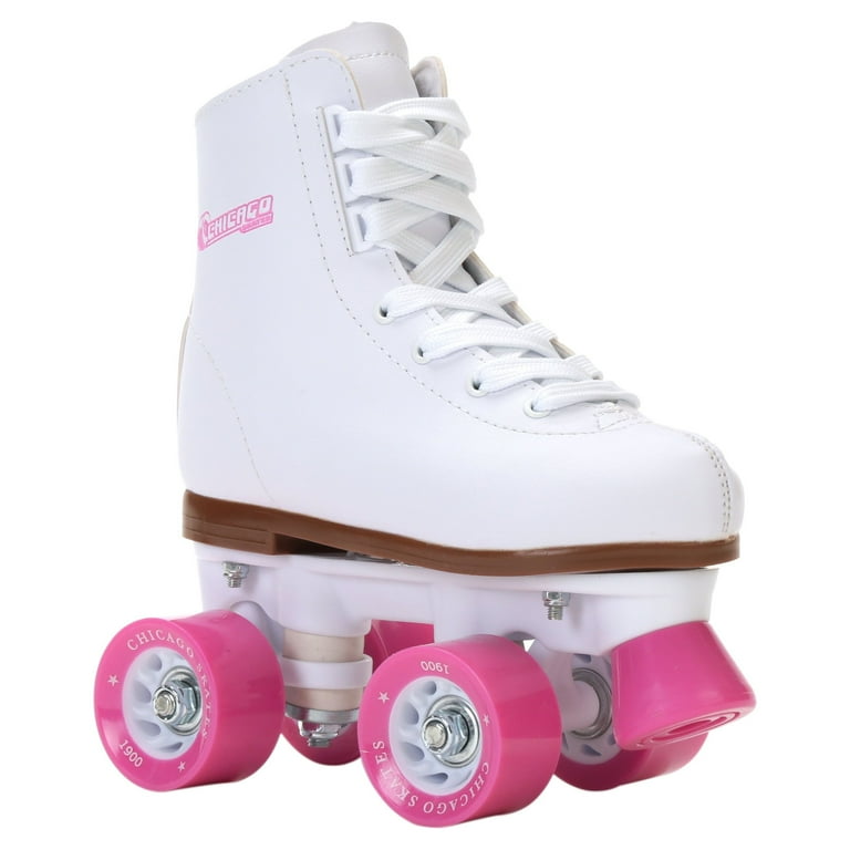Chicago Girls' Classic Quad Roller Skates White Junior Rink