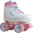 thumbnail image 1 of Chicago Girls' Quad Roller Skates White/Pink/Teal Sidewalk Skates, Size 5, 1 of 3