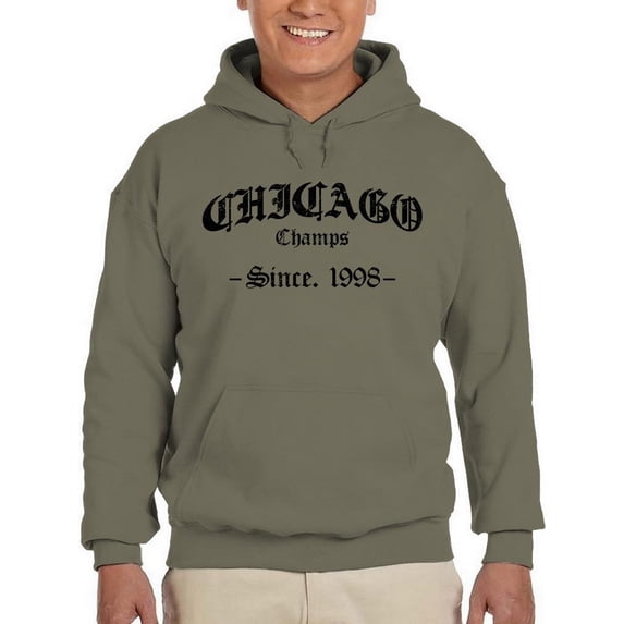 Chicago Gothic Font Hoodie Men -Image by Shutterstock, Male Small