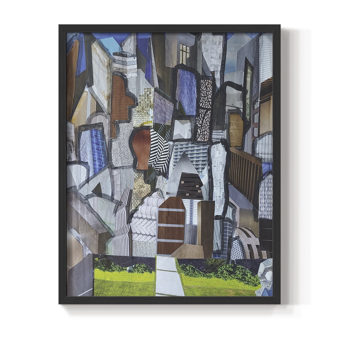 Chicago Grant Park Framed Print in Black Solid Wood Framed Print No Nail Hanging