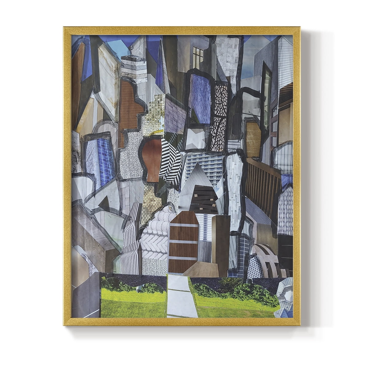 Chicago Grant Park Framed Print in Gold Solid Wood Framed Print No Nail Hanging