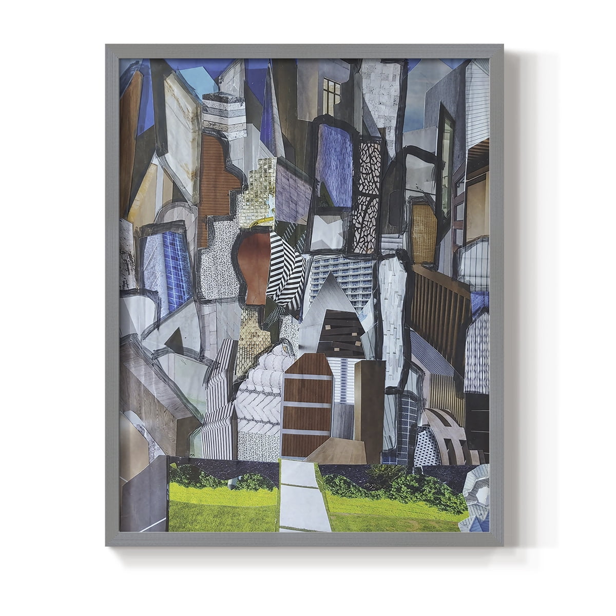 Chicago Grant Park Framed Print in Gray Solid Wood Framed Print No Nail Hanging