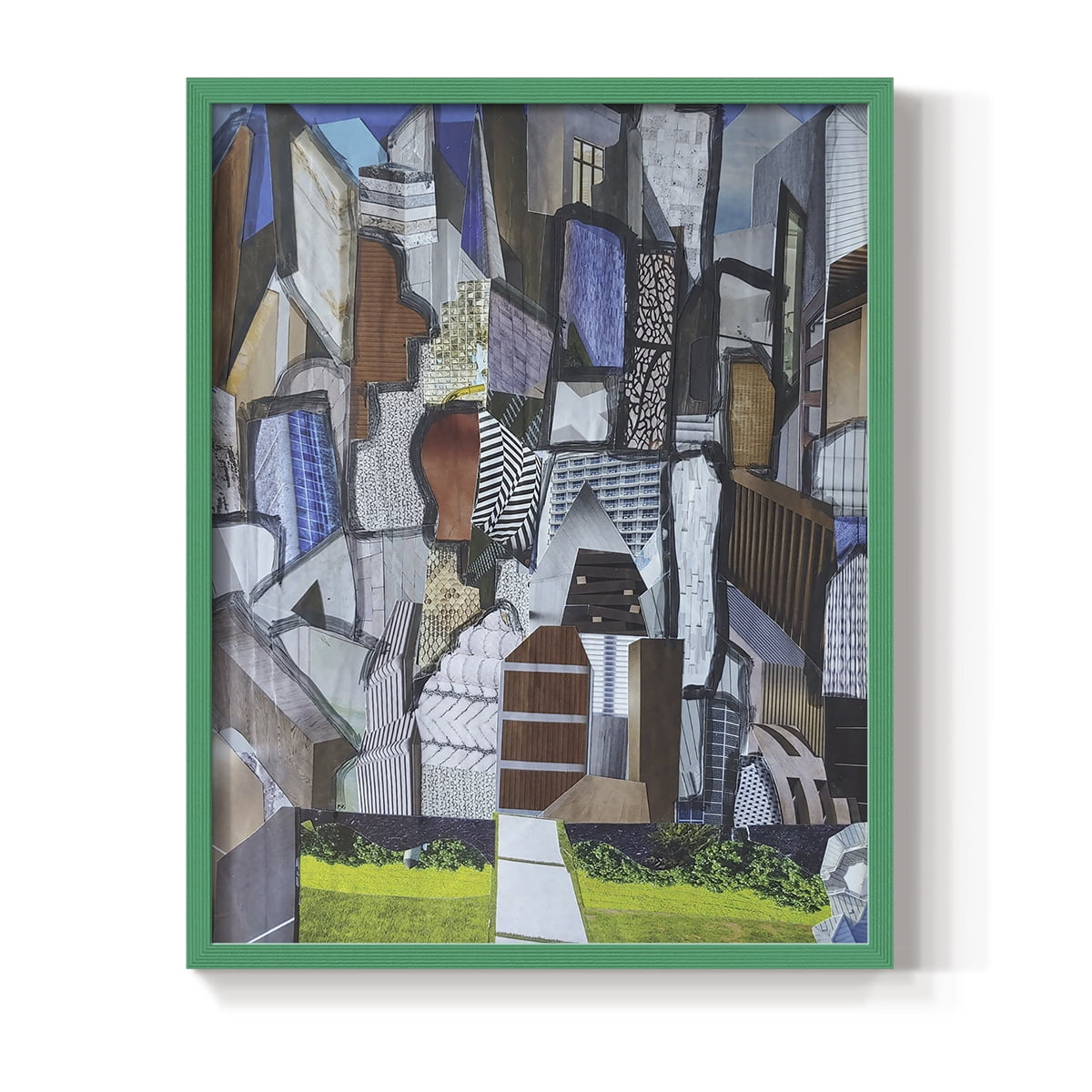 Chicago Grant Park Framed Print in Green Solid Wood Framed Print No Nail Hanging