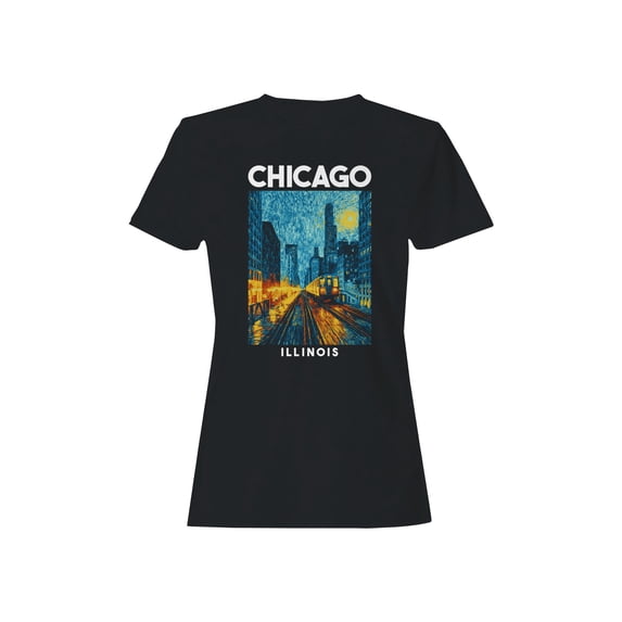Chicago Graphic Women's Black T-Shirt