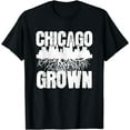 thumbnail image 1 of Chicago Grown Skyline Roots Illinois Pride Gift T-Shirt, 1 of 5
