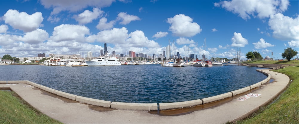 Chicago Harbor Illinois Canvas Art - Panoramic Images (27 x 9)