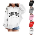 thumbnail image 1 of Chicago Hoodies for Kids Boys Girls Long Sleeve Casual Graphic Hooded Sweatshirt with Pockets Pullover Tops, 1 of 5