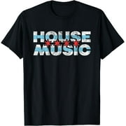 NAVIAN Chicago House Music - EDM DJ Vintage Stylish T-Shirt Black Medium