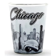 Chicago Illinois B&W Landmarks Photo Shot Glass