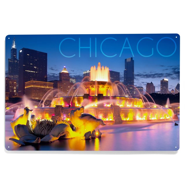 Chicago, Illinois, Buckingham Fountain (12x18 Aluminum Art, Indoor