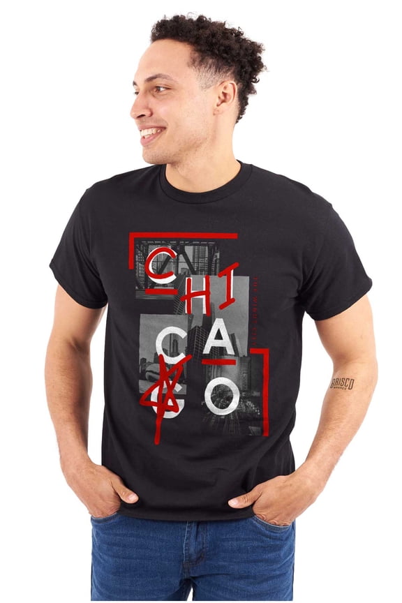 Chicago Illinois Chi Star Graffiti Men's Graphic T Shirt Tees Brisco Brands L