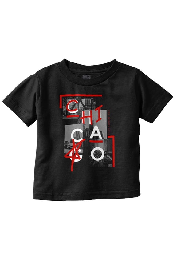 Chicago Illinois Chi Star Graffiti Toddler Boy Girl T Shirt Infant Toddler Brisco Brands 18M