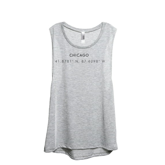 Chicago Illinois Coordinates Women's Fashion Sleeveless Muscle Workout Yoga Tank Top Sport Grey Small