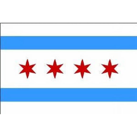 Chicago Illinois Flag Bumper Sticker 5" X 3.5"