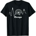 thumbnail image 1 of Chicago Illinois Flag Skyline Shirt USA City Silhouette T-Shirt, 1 of 5