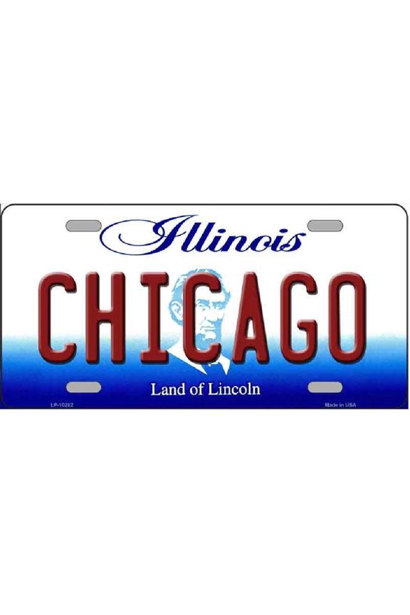 Chicago Illinois Metal Novelty License Plate