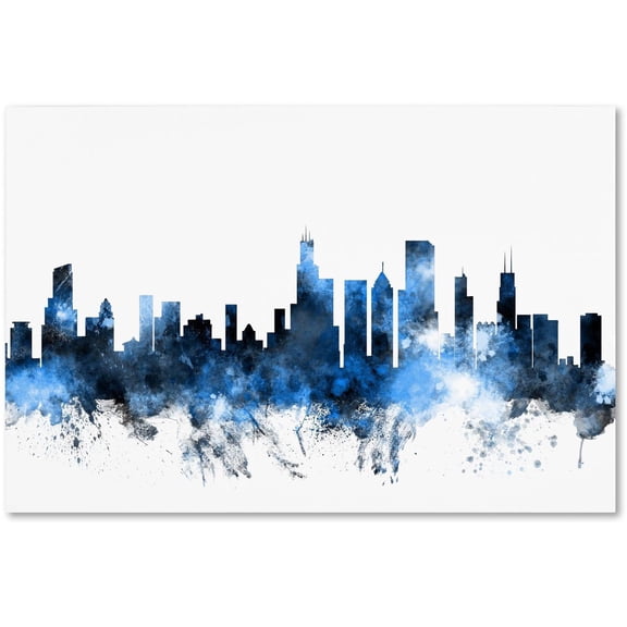 "Chicago Illinois Skyline II" Canvas Art by Michael Tompsett