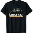 thumbnail image 1 of Chicago Illinois Skyline Shirt Retro Souvenir Tee Men Women T-Shirt men and women can wear, black, white, gifts, 1 of 4