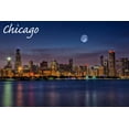 thumbnail image 1 of Chicago, Illinois, Skyline at Night (9x12 Wall Art Print, Home Decor), 1 of 3