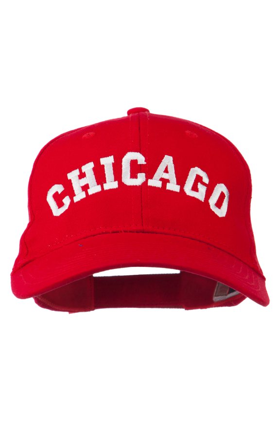 Chicago Illinois State Embroidered Cotton Cap - Red OSFM