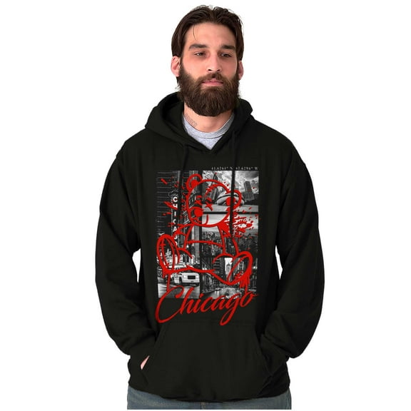 Chicago Illinois Teddy Bear Graffiti Hoodie Sweatshirt Women Men Brisco Brands S