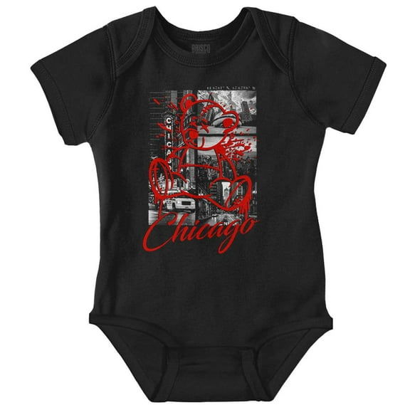Chicago Illinois Teddy Bear Graffiti Romper Boys or Girls Infant Baby Brisco Brands 12M