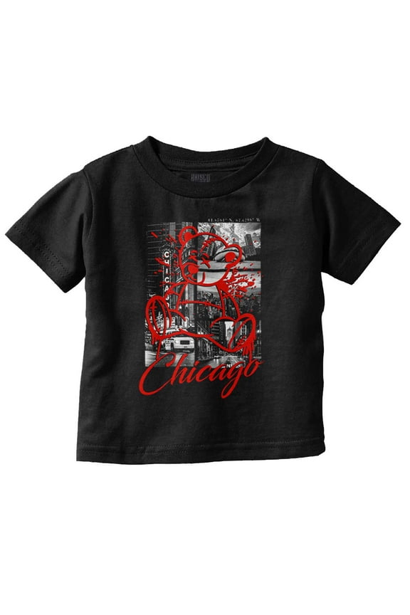 Chicago Illinois Teddy Bear Graffiti Toddler Boy Girl T Shirt Infant Toddler Brisco Brands 5T