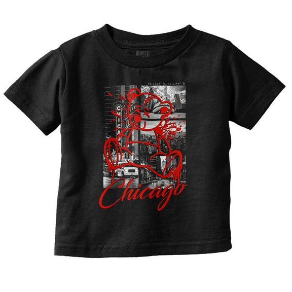 Chicago Illinois Teddy Bear Graffiti Toddler Boy Girl T Shirt Infant Toddler Brisco Brands 6M