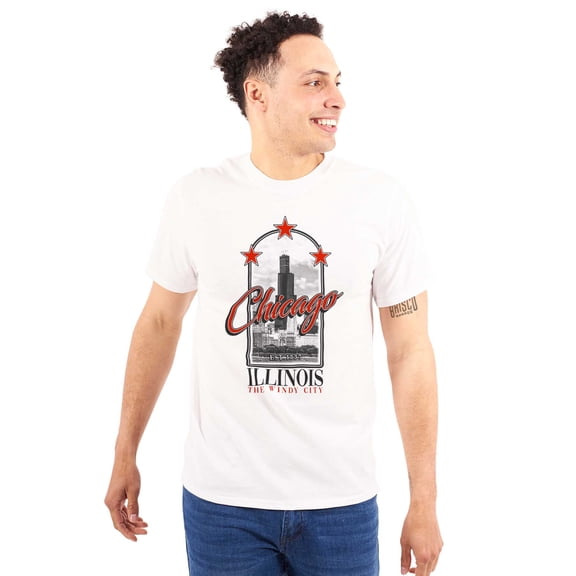 Chicago Illinois The Windy City Men's Graphic T Shirt Tees Brisco Brands X