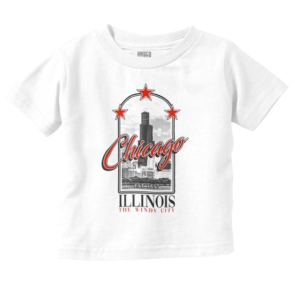 Chicago Illinois The Windy City Toddler Boy Girl T Shirt Infant Toddler Brisco Brands 6M