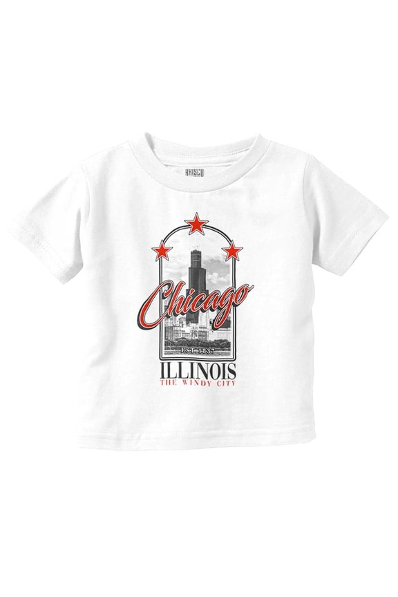 Chicago Illinois The Windy City Toddler Boy Girl T Shirt Infant Toddler Brisco Brands 6M