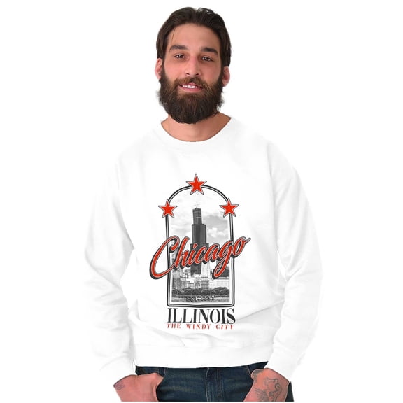 Chicago Illinois The Windy City Unisex Plus Fleece Graphic Sweatshirt Brisco Brands 5X