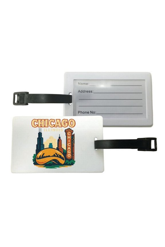 Chicago Illinois Vintage Design Souvenir Luggage Tag