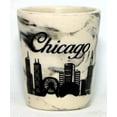 thumbnail image 1 of Chicago Illinois White Marble Ceramic Shot Glass, 1 of 2