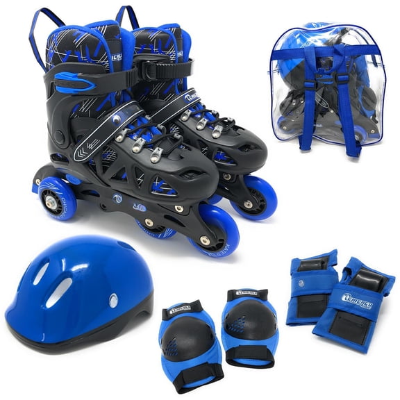 Chicago Inline Roller Skates With Protective Gear For - Durable  Top Performance Wrist Guards Kneepads & Backpack- Padded High-top Boots 64mm Wheels Indoor/outdoor Use