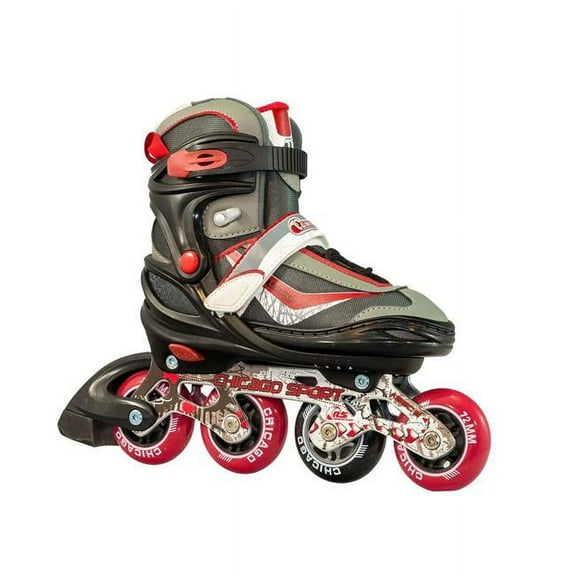 Chicago Kids' Adjustable Inline Skates Red/Black/Gray JR Skates, Size 5-8