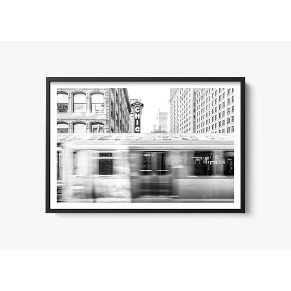 Chicago 'L' Train Print Urban Cityscape Photography Chicago Theater Fine Art Chicago Photo Train Print Downtown Chicago Photo The Loop, Unframed Paper Print