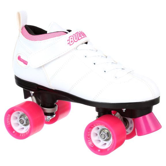 Chicago Ladies Bullet Speed Skates White Classic Quad Roller Skate, Size 8