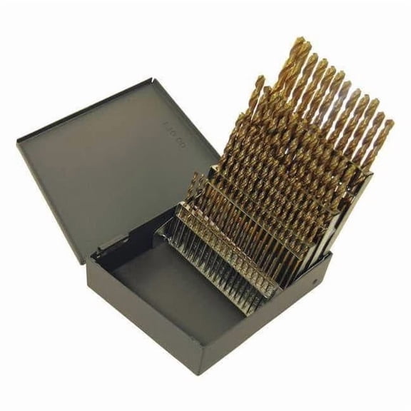 Chicago Latrobe 41802 #1-#60 Titanium Nitride HSS Twist Drill Bit Set 60Pc