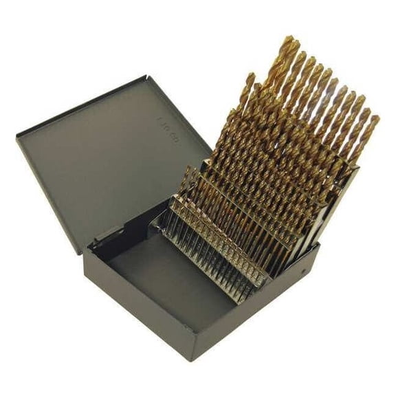 Chicago Latrobe 41802 #1-#60 Titanium Nitride HSS Twist Drill Bit Set 60Pc